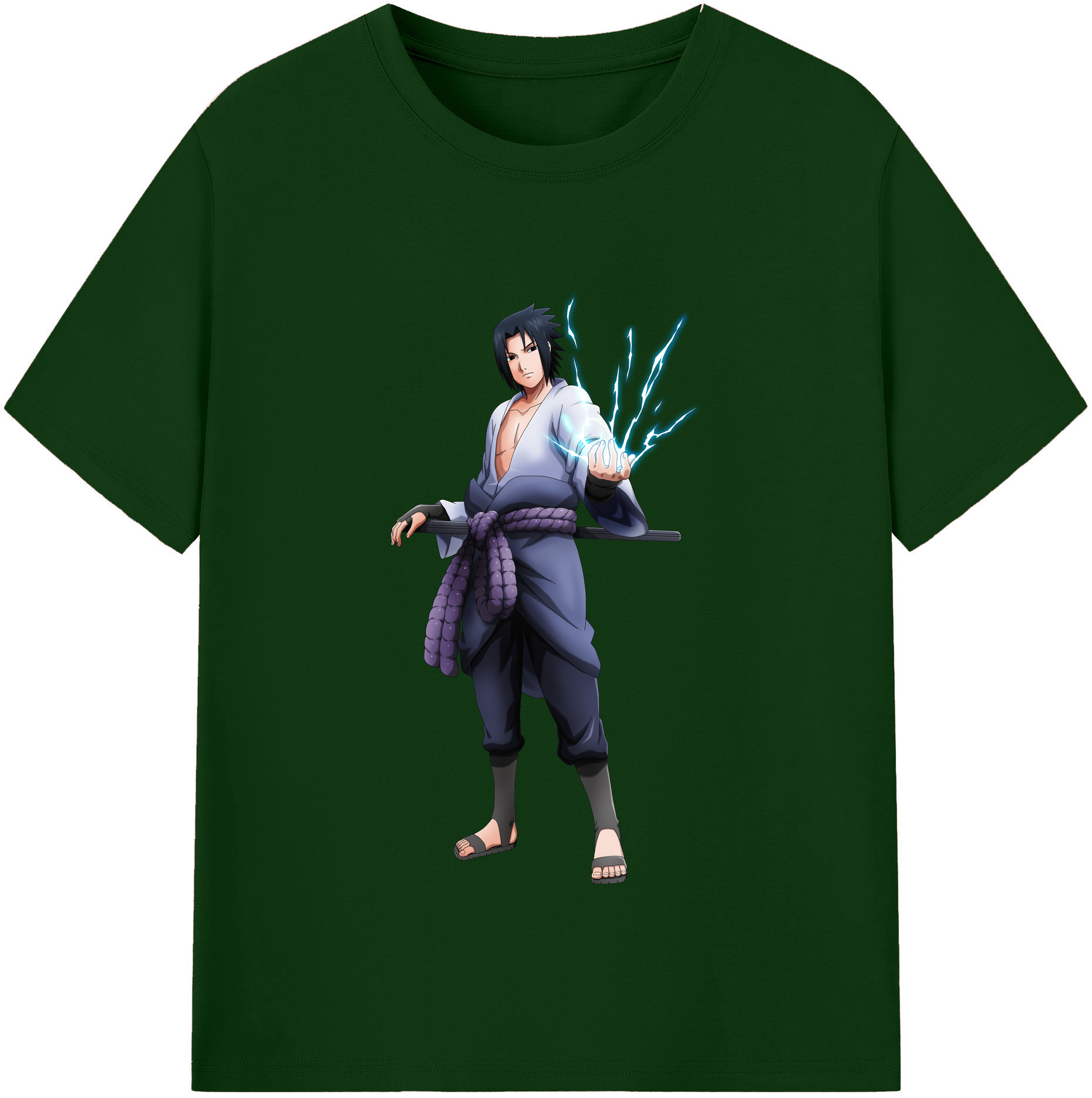 （画像用） NARUTO -ナルト- うちは サスケ Uchiha Sasuke 綿100％半袖Tシャツ（フロントプリント）